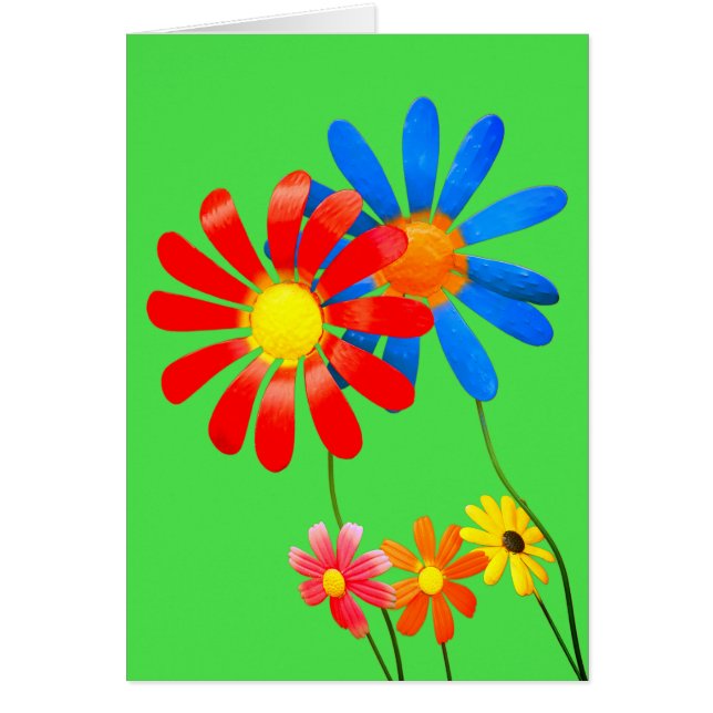 Metallträdgårdsblommor Hälsningskort (Framsidan)