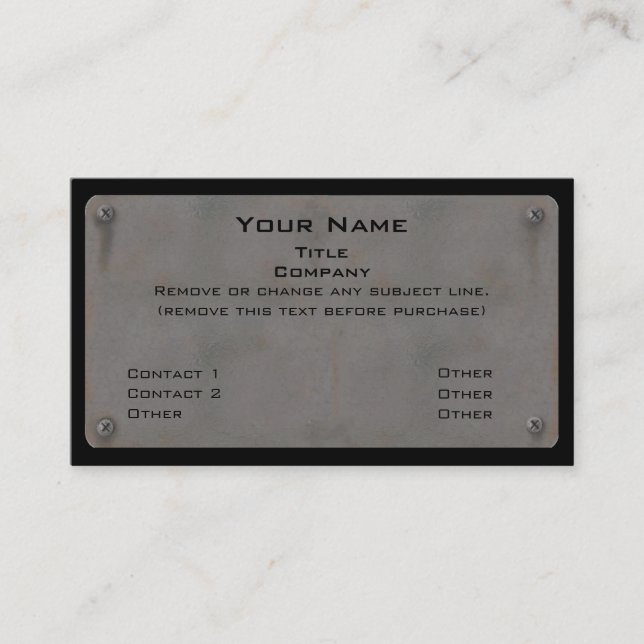 Metallvisitkortar II Visitkort (Framsida)