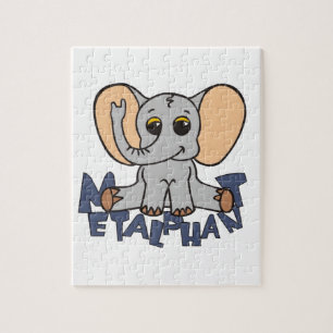 Metalphant elefantpussel - singeln avbildar pussel