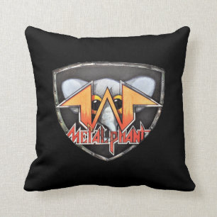 Metalphant Emblemdekorativ kudde - svart