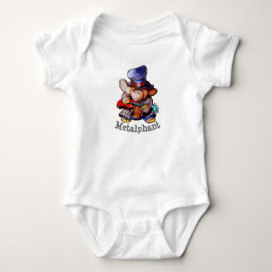 Metalphant med gitarrbabybodysuiten t shirt