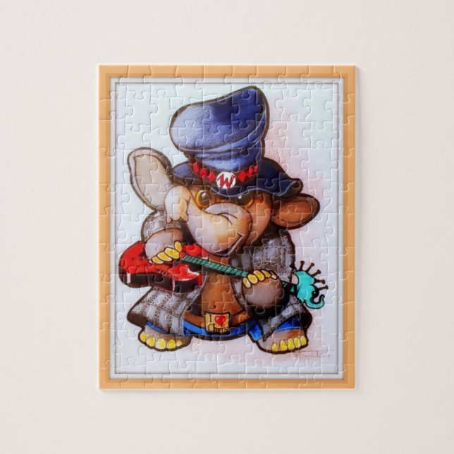 Metalphant med gitarrpussel - singeln avbildar pussel (Vertikal)