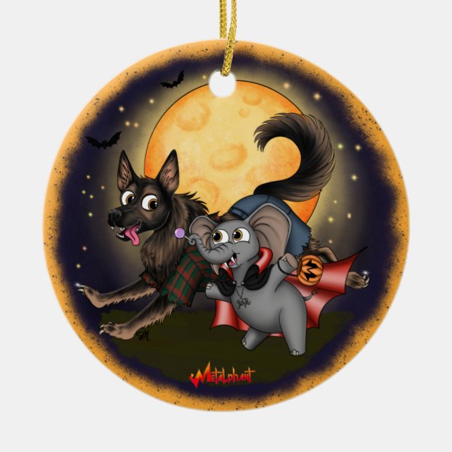 Metalphant Metalkompisar Keramic Ornament (Framsidan)