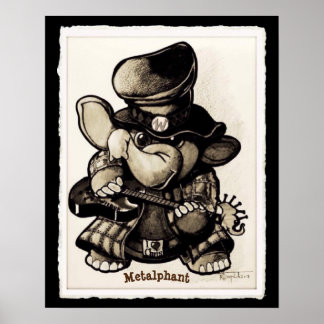 Metalphant Metall Poster - olika storlekar och pap