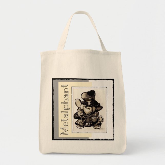 Metalphant metalltote bags - olik stilar tygkasse (Framsidan)