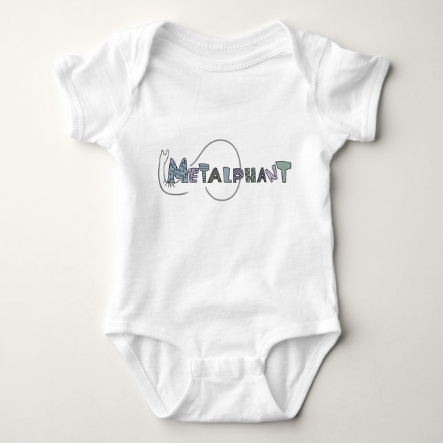 Metalphant pastellfärgad babyBodysuit T Shirt (Framsida)