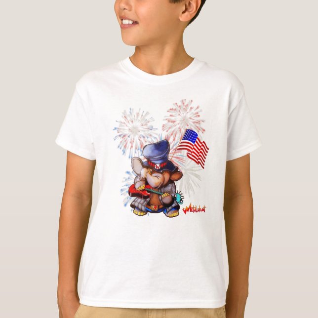 Metalphant USA flagga Barn T-shirt (Framsida)