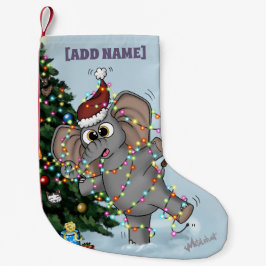 Metalphant Wilbur in Ljus Stocking Liten Julstrumpa