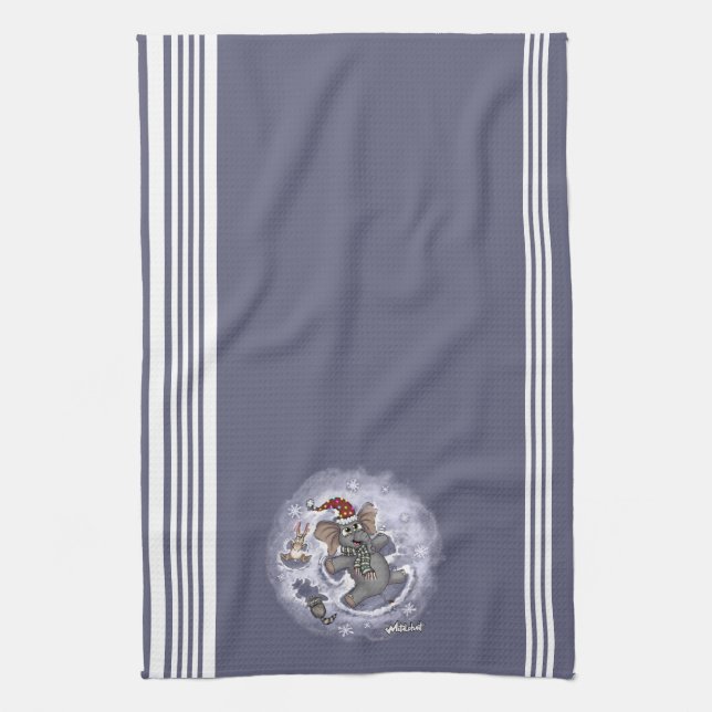 Metalphant Wilbur Snö Änglar Kitchen Towel Kökshandduk (Vertikal)