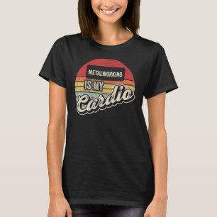 Metalworking är min Cardio Retro Blacksmith Anvil T Shirt