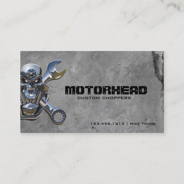 Metalworkskallen och rycker häftig visitkort (Framsida)