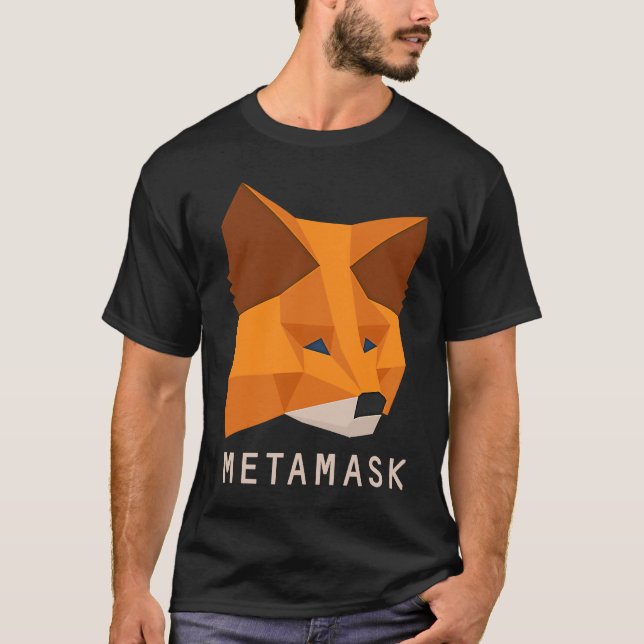 MetaMask Fox Secure DeFi Crypto Wallet Management T Shirt (Framsida)