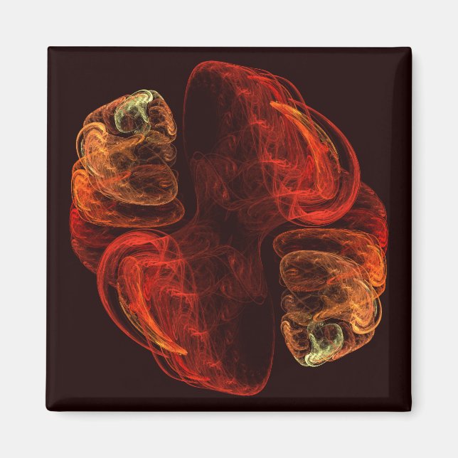 Metamorfos Abstrakt Art Square Magnet (Framsidan)