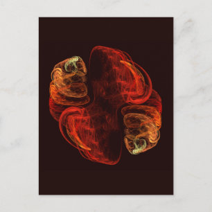 Metamorfos Energi Modern Abstrakt Fraktal Konst Vykort