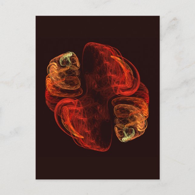 Metamorfos Energi Modern Abstrakt Fraktal Konst Vykort (Framsida)