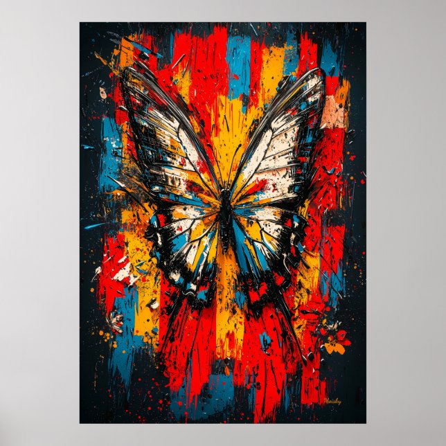 Metamorfos Samtidstida Expressionistisk Fjäril Poster (Framsidan)