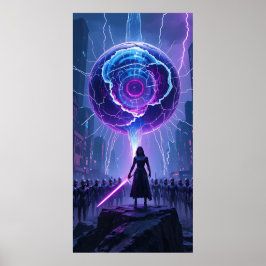 Metamorfosis Sci-Fi Poster - Futuristiska Warrior