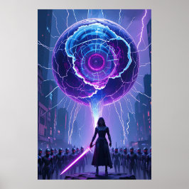 Metamorfosis Sci-Fi Poster - Futuristiska Warrior