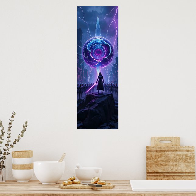 Metamorfosis Sci-Fi Poster - Futuristiska Warrior (Kök)