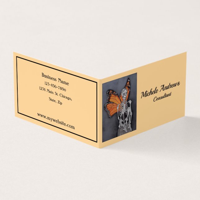 Metamorphosis för bokveckvisitkortar visitkort (Utsida)