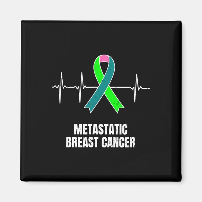 Metastaserad bröstcancermedvetenhet design Heartbe Magnet (Framsidan)