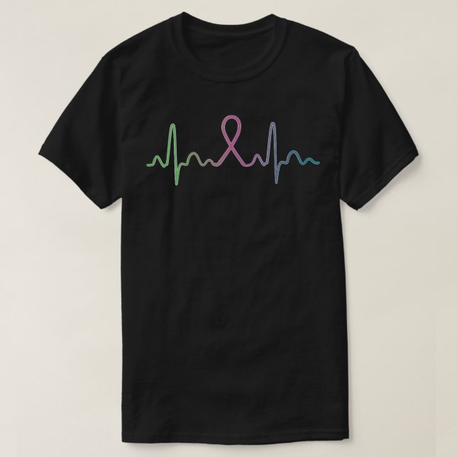 Metastaserande bröstcancer Hjärtslag Awarenes T Shirt (Design framsida)
