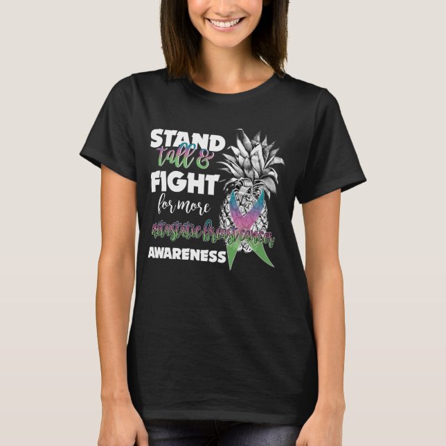 Metastaserande bröstcancermedvetande ananas t shirt (Framsida)