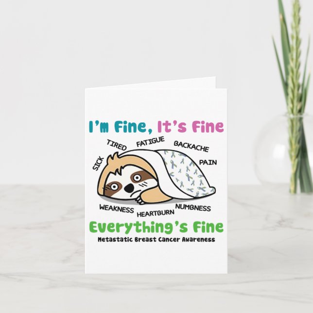 Metastatic Breast Cancer Awareness Jag är Bra Det  Kort (Framsida)