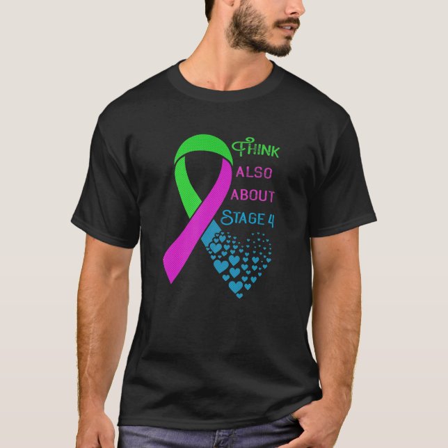 Metastatiskt bröstcancermedvetande Hjärtat T Shirt (Framsida)