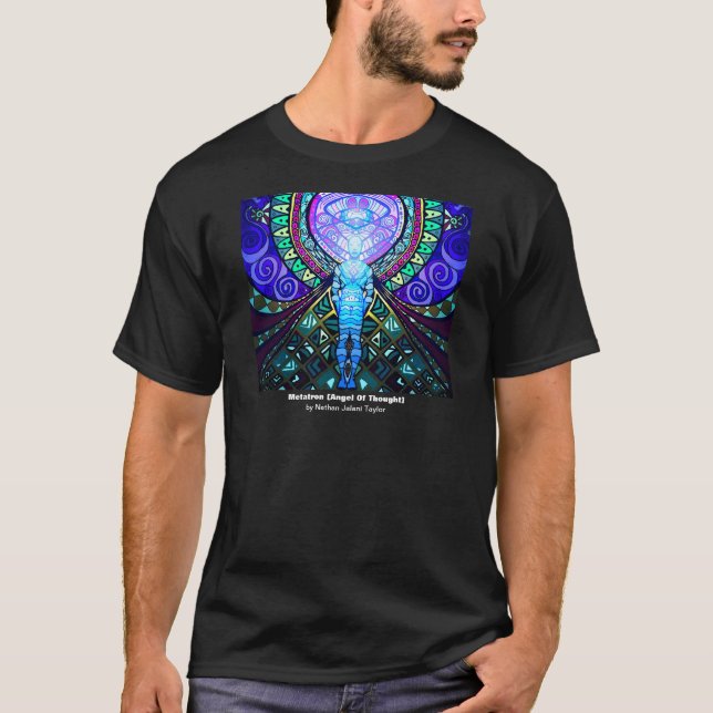 Metatron (ängel av tanke) svart T-tröja Tee Shirt (Framsida)