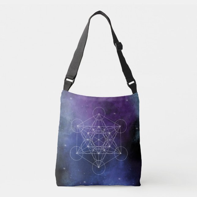 Metatron, chakra,zen,helig-geometri, geometri, axelväska (Framsida)