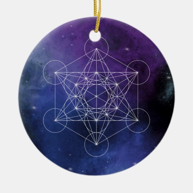 Metatron, chakra,zen,helig-geometri, geometri, julgransprydnad keramik (Framsidan)