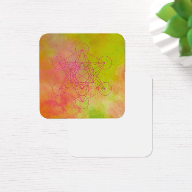 Metatron, chakra,zen,helig geometrisk, ängel, fyrkantigt visitkort (Skivbord)
