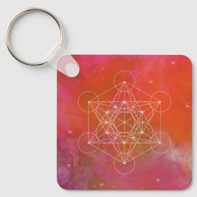 Metatron, chakra,zen,helig geometrisk, ängel, nyckelring (Framsida)