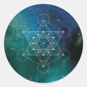 Metatron, chakra,zen,helig-geometrisk, ängel, spir runt klistermärke