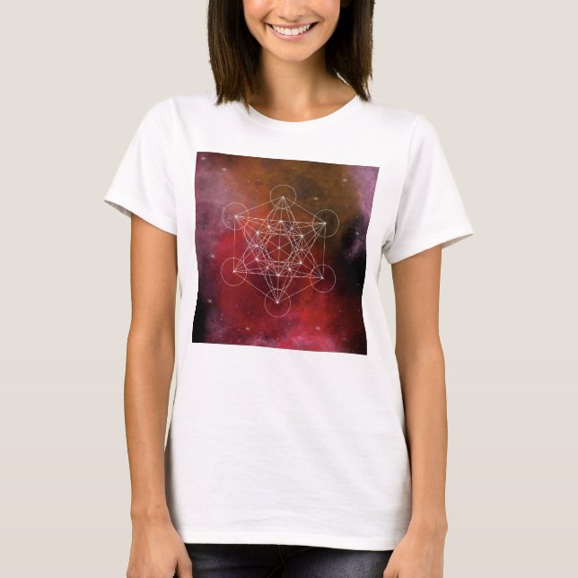 Metatron, chakra,zen,helig-geometrisk, ängel t shirt (Framsida)