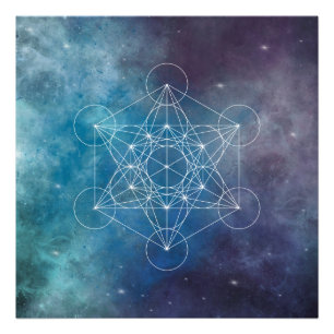 Metatron, chakra, zen, sakral geometri, ängel fototryck