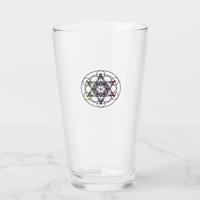 Metatron Cube Glass Kopp (Framsida)