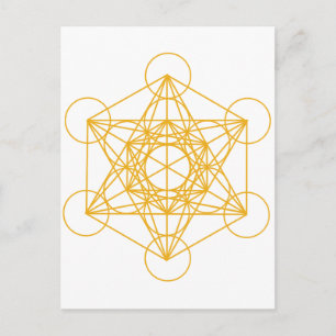Metatron Cube Guld Vykort