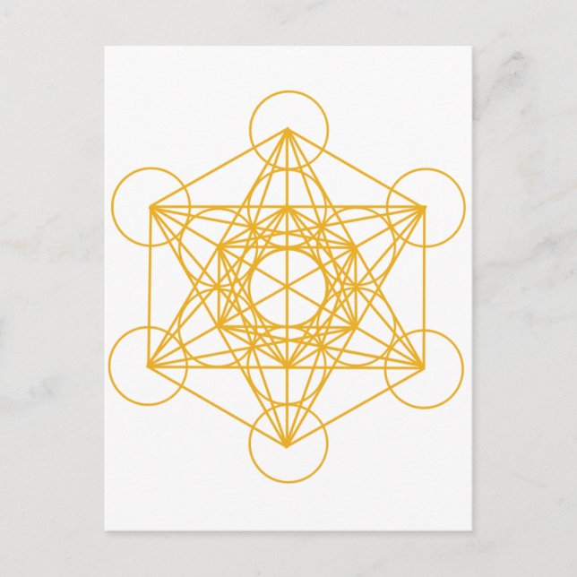Metatron Cube Guld Vykort (Framsida)