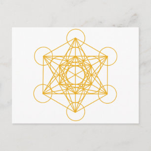 Metatron Cube Guld Vykort