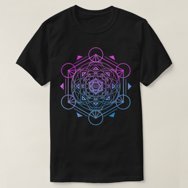 Metatron Cube Helig Geometry Andlig Yoga  T Shirt (Design framsida)