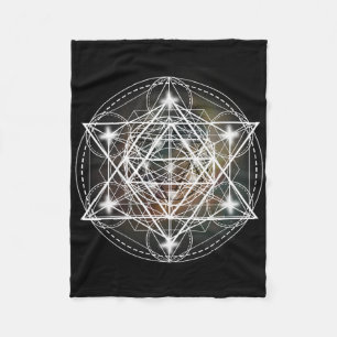 Metatron Cube Sacred Geometry T-shirt - Andlig Yo Fleecefilt