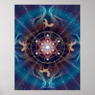 Metatron - Merkabah-Helig-geometri Poster