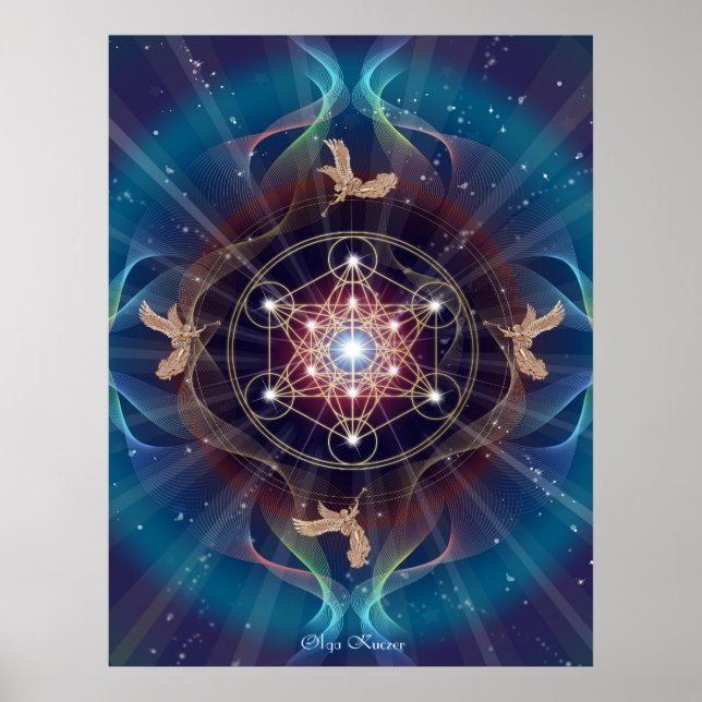 Metatron - Merkabah-Helig-geometri Poster (Framsidan)
