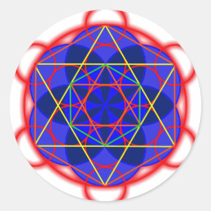 Metatron RedBlue Runt Klistermärke