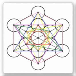 Metatron's Cube 3 tums fyrkantig dekal