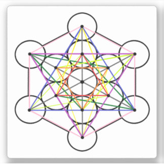 Metatron's Cube 3 tums fyrkantig dekal