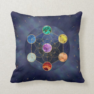 Metatron's Cube Chakras Helig Geometry Kudde