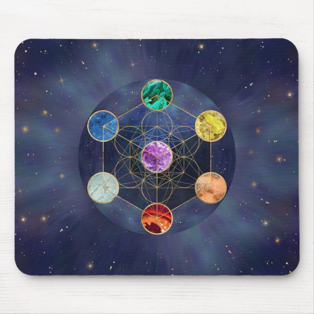 Metatron's Cube Chakras Helig Geometry Musmatta (Framsidan)